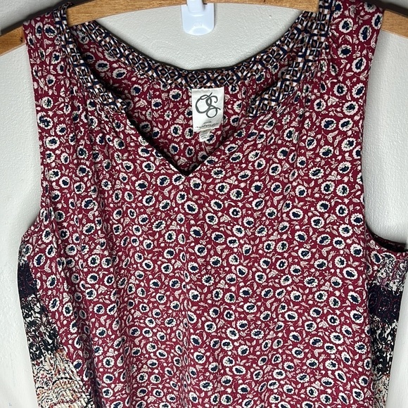 ANTHROPOLOGIE ONE SEPTEMBER Tamarosa Pleated Sleeveless Boho Blouse Size Medium - Picture 14 of 16